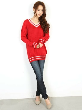 「FELLINI（フェリーニ）のアイテム（パンツ）」を使った、フェリーニさん（レディース・156cm）の冬コーディネート