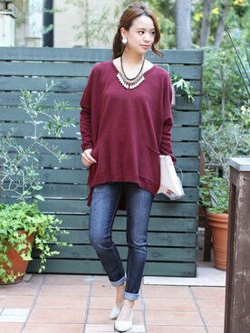 「FELLINI（フェリーニ）のアイテム（パンツ）」を使った、フェリーニさん（レディース・156cm）の冬コーディネート