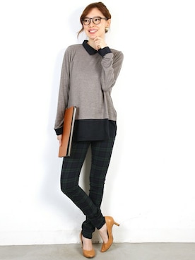 「ブラックウォッチ」｜フェリーニさん（レディース・162cm）の冬コーディネート