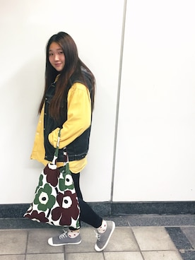 「PLAYBOY（プレイボーイ）のアイテム（その他アウター）」を使った、Ceciliaさん（レディース・168cm）の秋コーディネート