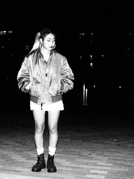 「JOYRICH」｜「アイテム（ブルゾン）」を使った、ERINGOさん（レディース・157cm）の秋コーディネート