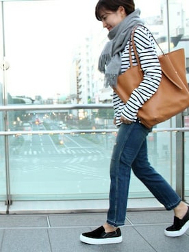 「PELLICO（ペリーコ）のアイテム」を使った、ARIさん（レディース・154cm）の秋コーディネート