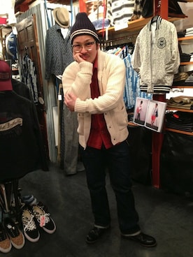 「SCHOTT」｜「アイテム（ニットキャップ/ビーニー）」を使った、kawakamiさん（メンズ・171cm）の冬コーディネート