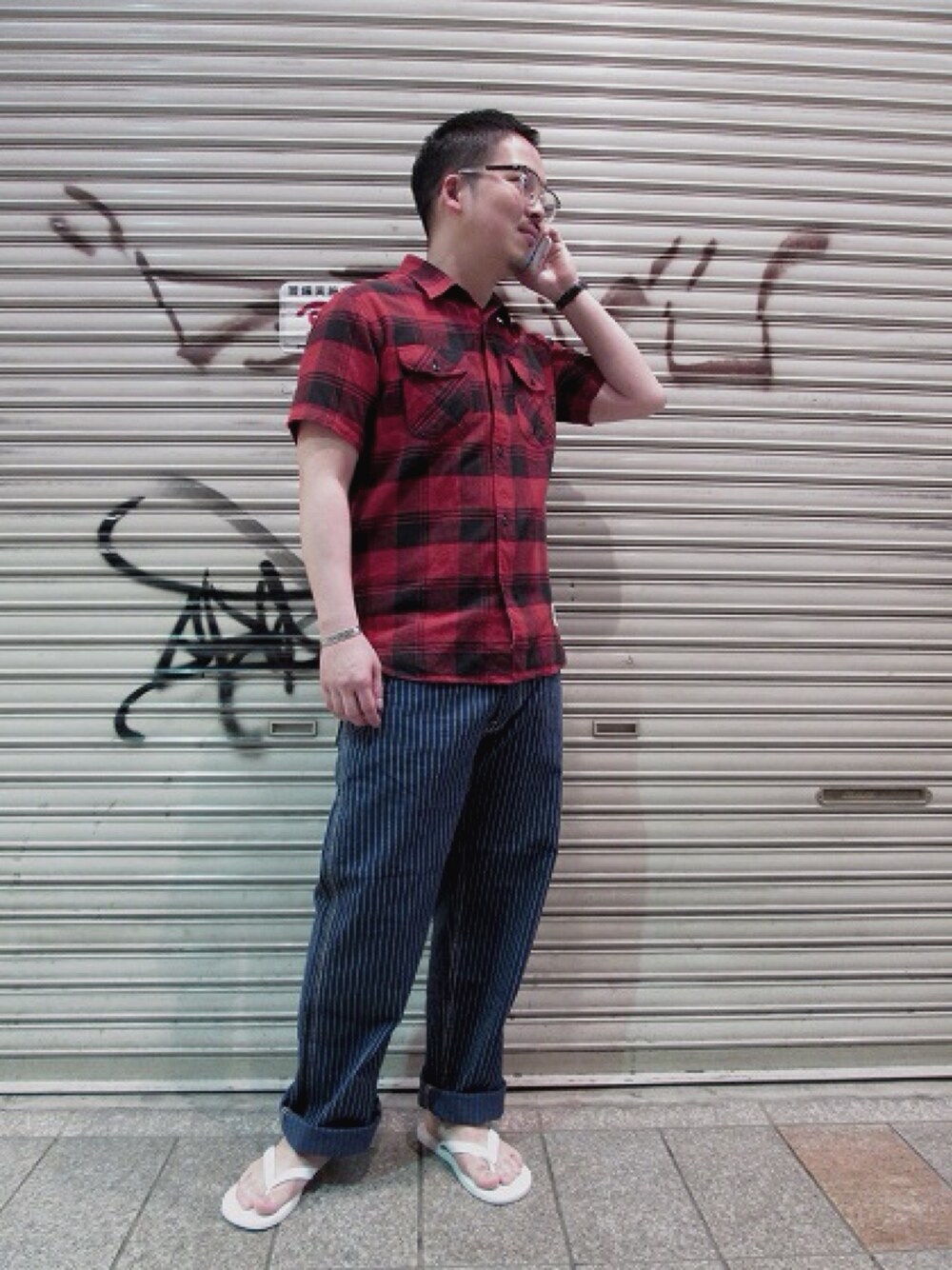 Schott(ショット) オールド ヒッコリーワークパンツを使ったメンズ人気