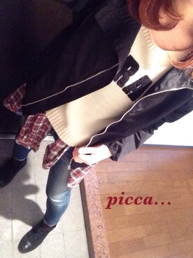 「niko and...（ニコアンド）のアイテム（スタジャン）」を使った、Picca...さん（レディース・159cm）の秋コーディネート