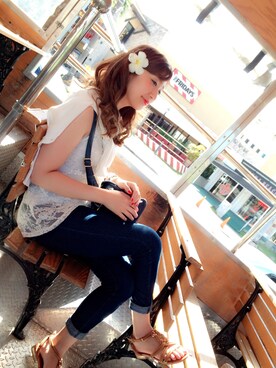 「レースタンク」｜nsdakr さん（レディース・160cm）の秋コーディネート