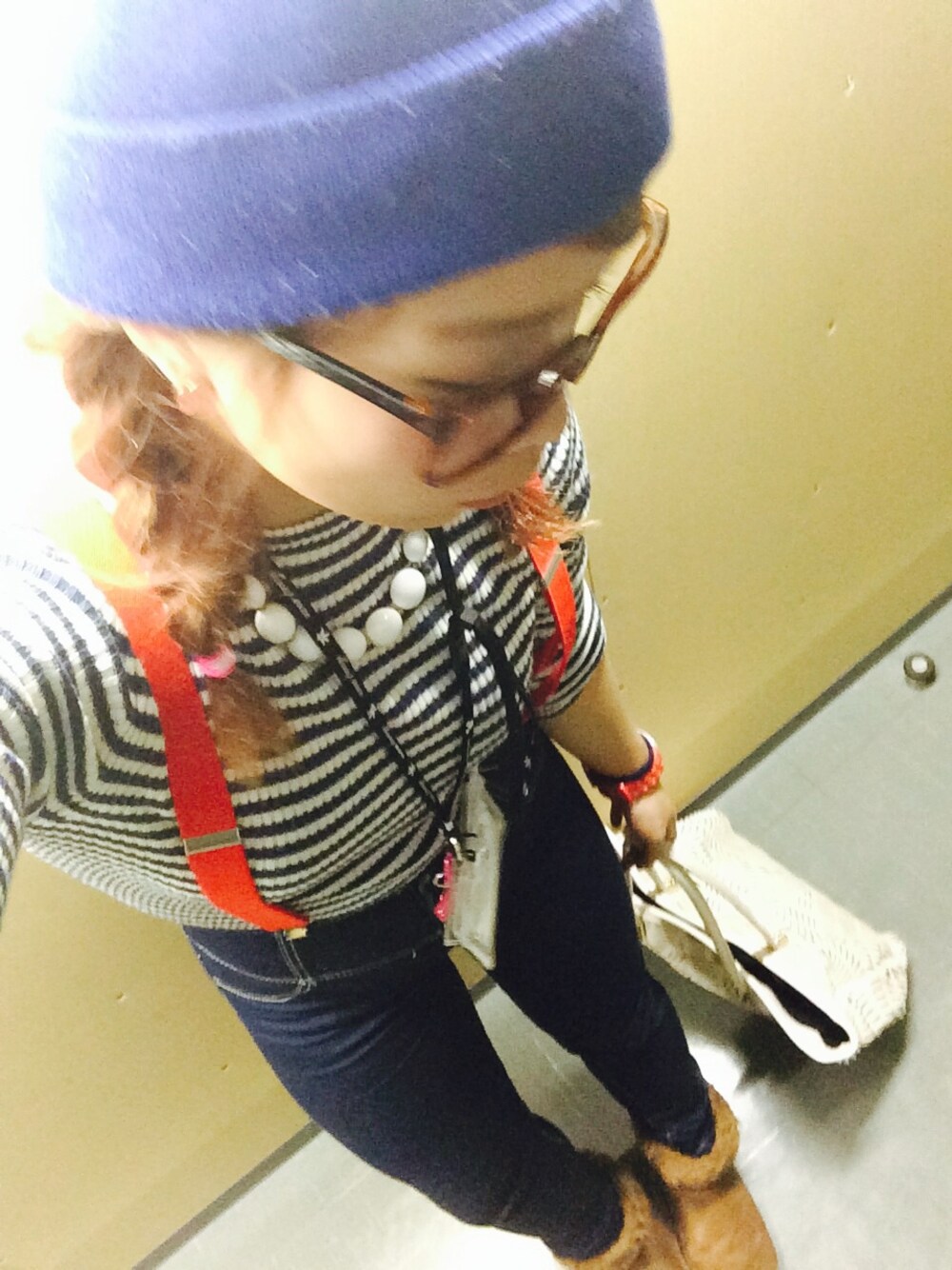 「WEGOのアイテム（ニット/セーター、その他）」を使った、E.P. Iさん（レディース・158cm）の春コーディネートの1枚目の写真