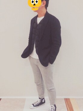 「Adam et Rope A・E・R（アダムエロペ）のアイテム（ナイロンジャケット）」を使った、DDさん（メンズ・173cm）の冬コーディネート