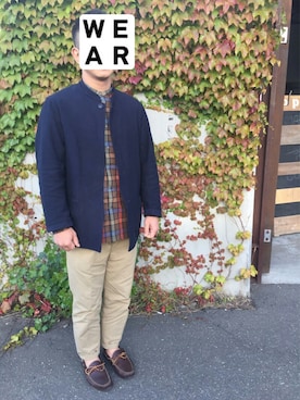 「COMOLI（コモリ）のアイテム（ダウンジャケット/コート）」を使った、DDさん（メンズ・173cm）の秋コーディネート