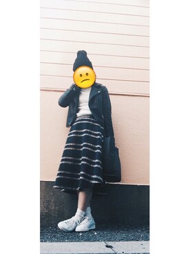 「KBF+」｜「アイテム（ライダースジャケット）」を使った、kato satsukiさん（レディース・165cm）の秋コーディネート