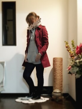 「stradivarius（ストラディバリウス）のアイテム（トレンチコート）」を使った、Kei❤︎さん（レディース・161cm）の秋コーディネート