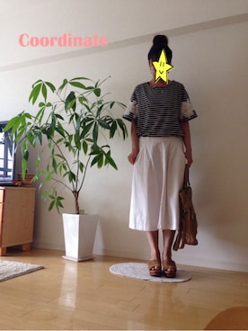 「ひざ丈スカート」｜「アイテム（その他）」を使った、kozumiさん（レディース・161cm）の夏コーディネート