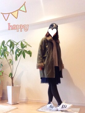 「JACKROSE（ジャックローズ）のアイテム（キャップ）」を使った、kozumiさん（レディース・161cm）の冬コーディネート