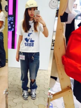 「MICKEYTシャツ」｜yumi.hareyamaさん（レディース・168cm）の夏コーディネート