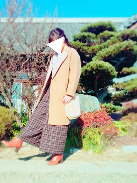 「ehka sopo（エヘカソポ）のアイテム（ブーティ）」を使った、AKARIさん（レディース・163cm）の冬コーディネート