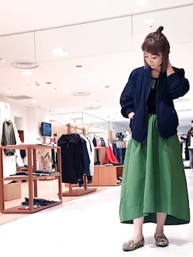 「店頭コーデ」｜「アイテム（ジャケット/アウター）」を使った、ayana_819さん（レディース・156cm）の春コーディネート