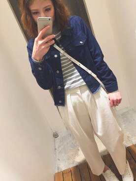 「POU DOU DOU（プードゥドゥ）のアイテム（デニムジャケット）」を使った、chan'makiさん（レディース・164cm）の冬コーディネート