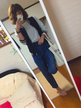 「トート」｜「アイテム（ジャケット/アウター）」を使った、chan'makiさん（レディース・164cm）の秋コーディネート