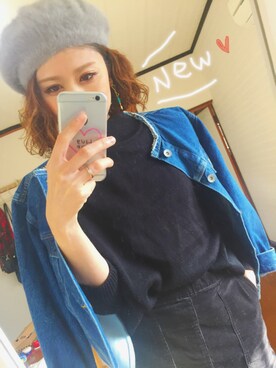 「ノーカラー」｜「アイテム（ハンチング/ベレー帽）」を使った、chan'makiさん（レディース・164cm）の秋コーディネート