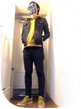 「TAKAHIROMIYASHITATheSoloIst.（タカヒロミヤシタザソロイスト）のアイテム（その他パンツ）」を使った、satohiさん（メンズ・177cm）の秋コーディネート