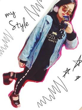 「JOYRICH」｜「アイテム（デニムジャケット）」を使った、shiiiiiroさん（レディース・159cm）の秋コーディネート