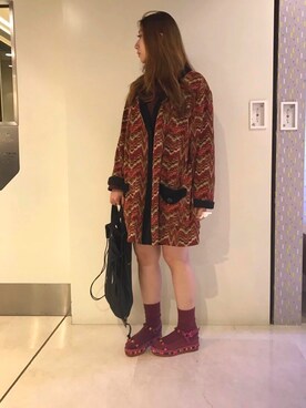 「pattern」｜「アイテム（その他アウター）」を使った、Reghan Morly Wさん（レディース・160cm）の冬コーディネート