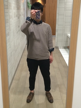 「KATHARINE HAMNETT LONDON （キャサリンハムネットロンドン）のアイテム（その他シューズ）」を使った、ミフネさん（メンズ・172cm）の春コーディネート