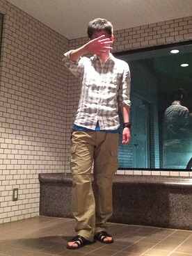 「McGREGOR CLASSIC（マックレガークラシック）のアイテム（パンツ）」を使った、ミフネさん（メンズ・172cm）の夏コーディネート