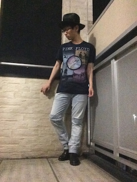 「KNOWLEDGEのアイテム（ハット）」を使った、ミフネさん（メンズ・172cm）の夏コーディネート