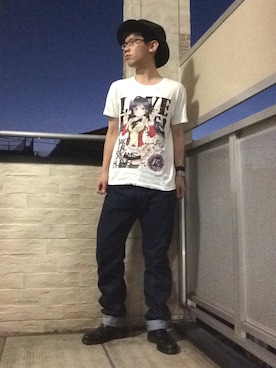 「KNOWLEDGEのアイテム（ハット）」を使った、ミフネさん（メンズ・172cm）の夏コーディネート