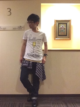 「Hapiness 10（ハピネステン）のアイテム」を使った、ミフネさん（メンズ・172cm）の夏コーディネート