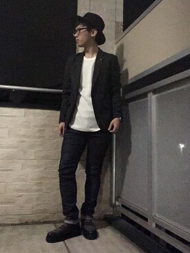 「603（ロクマルサン）のアイテム（テーラードジャケット）」を使った、ミフネさん（メンズ・172cm）の秋コーディネート