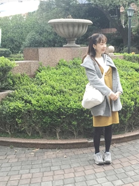 「Honeys（ハニーズ）のアイテム（ピーコート）」を使った、好听听さん（レディース・165cm）の春コーディネート