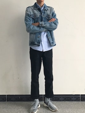 「PULL&BEAR（プルアンドベア）のアイテム（デニムジャケット）」を使った、KKKさん（メンズ・180cm）の秋コーディネート