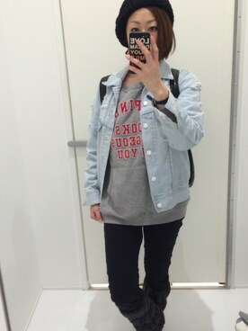 「snidel」｜「アイテム（スウェット）」を使った、tsuuさん（レディース・159cm）の冬コーディネート