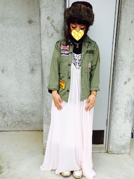 「RNA」｜「アイテム（ミリタリージャケット）」を使った、judieさん（レディース・148cm）の秋コーディネート