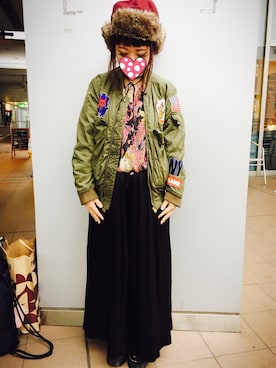 「RNA」｜「アイテム（ミリタリージャケット）」を使った、judieさん（レディース・148cm）の秋コーディネート