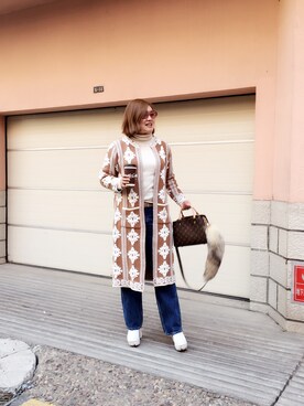 「A part by（アパートバイ）のアイテム（ピーコート）」を使った、misshuangさん（レディース・165cm）の春コーディネート