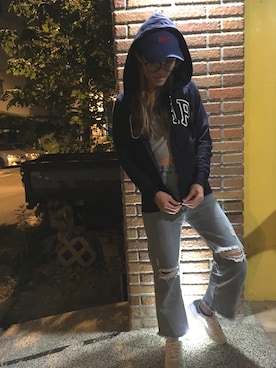 「家」｜「アイテム（ジャケット/アウター）」を使った、Hannahさん（レディース・155cm）の秋コーディネート