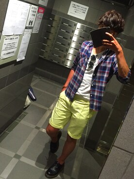 「Dr. Martens（ドクターマーチン）のDr.Martens (ドクターマーチン)/1461 3EYE GIBSON SHOES（その他シューズ）」を使った、Tetsuさん（メンズ・180cm）の春コーディネート