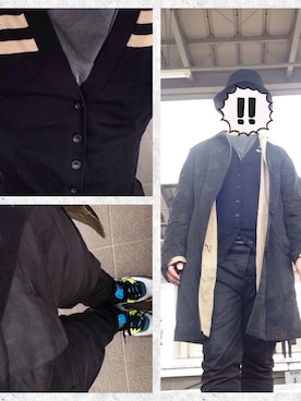 「DRIES VAN NOTEN（ドリスヴァンノッテン）のアイテム（ステンカラーコート）」を使った、ましゅ。さん（メンズ・163cm）の春コーディネート