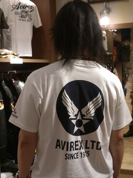 「AVIREX（アヴィレックス）のアイテム（Tシャツ/カットソー、ホワイト系）」を使った、Masao さん（メンズ・179cm）の春コーディネート