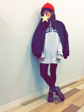 「marka（マーカ）のアイテム（ブルゾン）」を使った、kom_A(n)GEさん（レディース・158cm）の春コーディネート