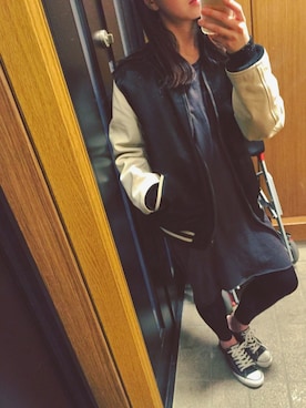 「markaware（マーカウェア）のアイテム（ブルゾン）」を使った、kom_A(n)GEさん（レディース・158cm）の春コーディネート