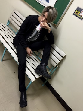 「STUDIOUS（ステュディオス）のアイテム（ノーカラージャケット）」を使った、バトシンさん（メンズ・176cm）の春コーディネート