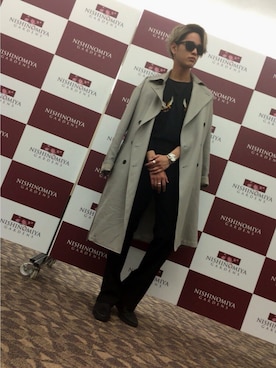「Yves Saint Laurent（イヴサンローラン）のアイテム（スラックス）」を使った、バトシンさん（メンズ・176cm）の春コーディネート