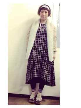 「sneeuw（スニュウ）のアイテム（ジャケット/アウター）」を使った、モモミさん（レディース・155cm）の春コーディネート