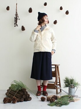 「キュロット」｜「アイテム（マウンテンパーカー）」を使った、Kさん（レディース・160cm）の秋コーディネート