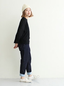 「PAR ICI（パーリッシィ）のアイテム（Tシャツ/カットソー）」を使った、Kさん（レディース・160cm）の秋コーディネート