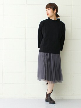 「PAR ICI（パーリッシィ）のアイテム（Tシャツ/カットソー）」を使った、Kさん（レディース・160cm）の秋コーディネート